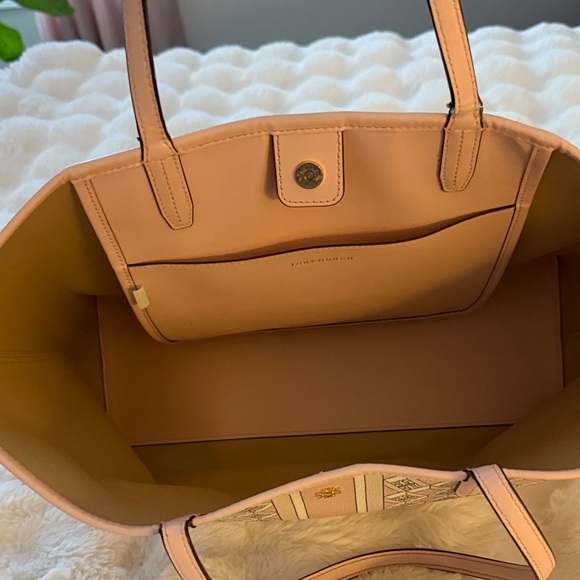 Tory Burch Pink and Cream Patterned Tote - Picture 2 of 2